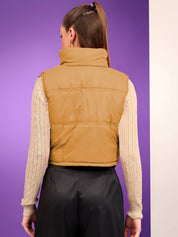 Kotty Women Stand Collar Solid Lightweight Padded Jacket