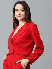 KOTTY Basics Women Double Breasted Crop Blazer