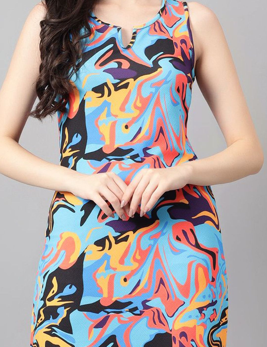 Kotty Print A-Line Women Mini Dress