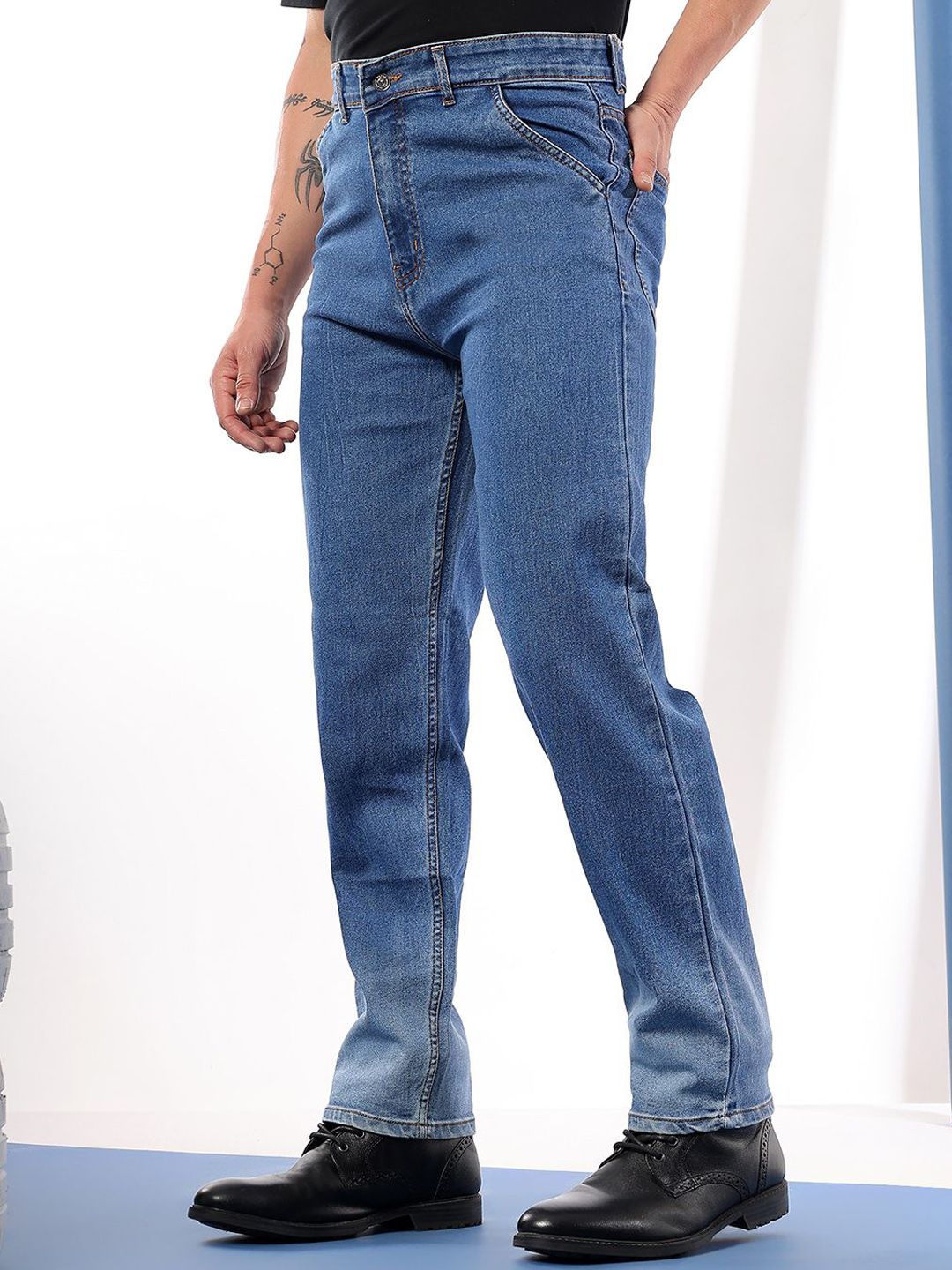 Kotty Men Comfort Regular Fit Mid-Rise Stretchable Jeans