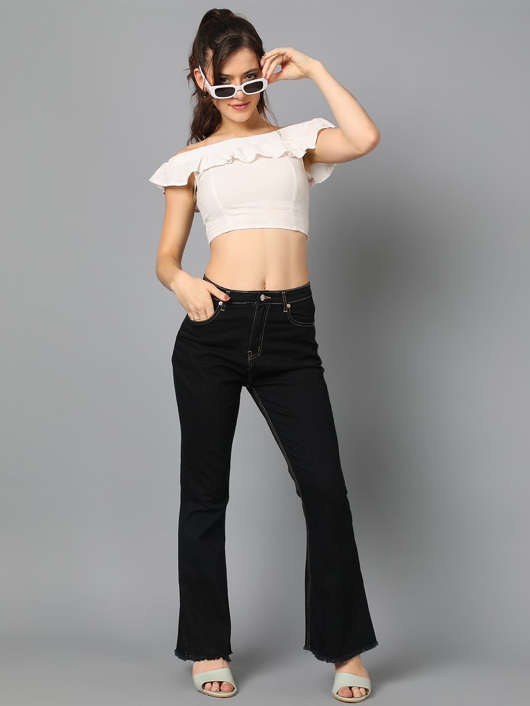 Kotty Women Bootcut High-Rise Stretchable Jeans