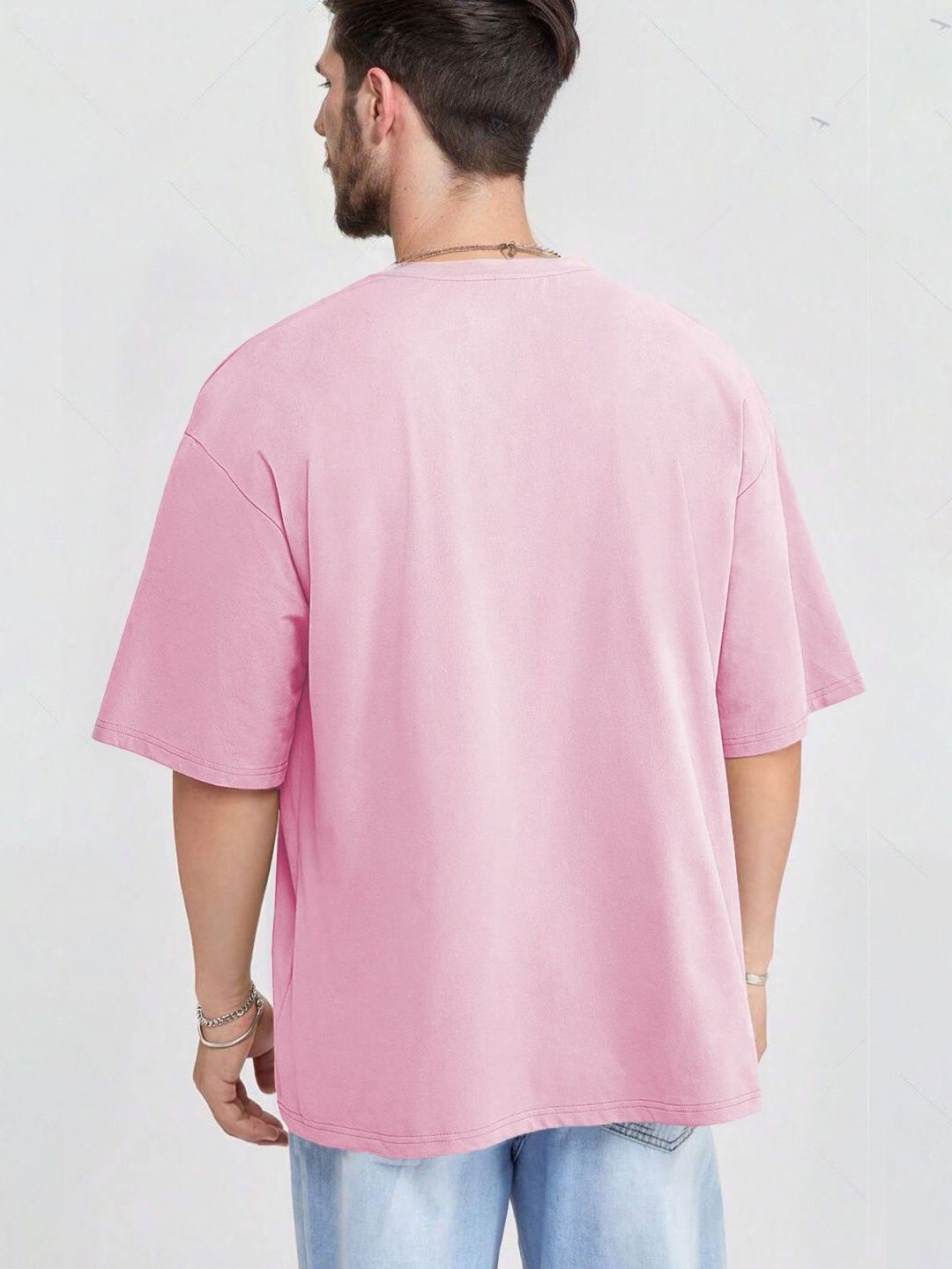 Kotty Men Graphic Printed Round Neck Cotton Oversized T-Shirt