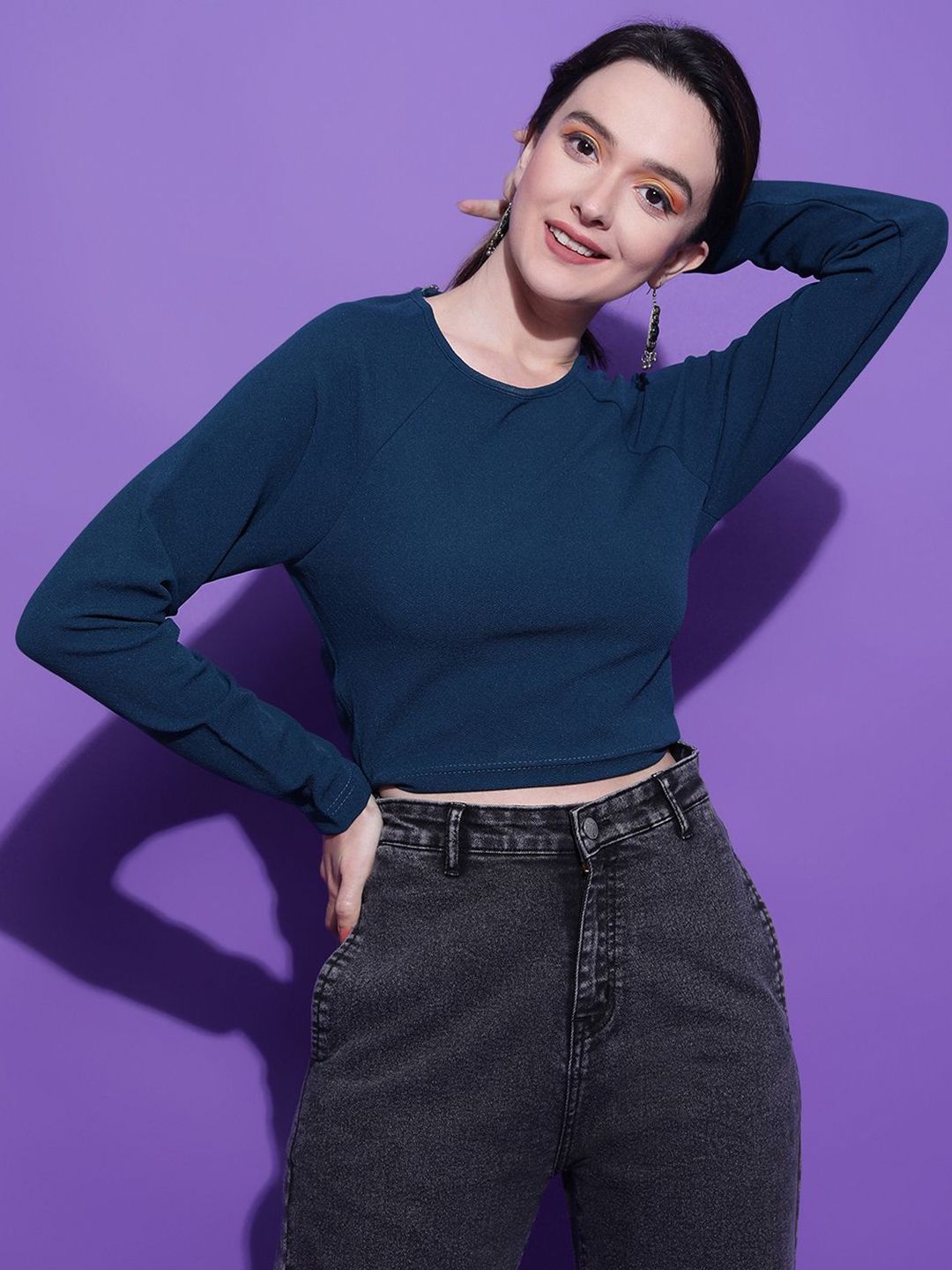 Kotty Women Solid Round Neck Top