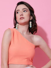 Kotty Women Solid One Shoulder Top