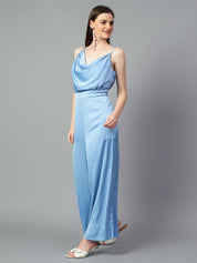 Kotty Women Solid Cowl Neck Sleeveless Basic Jumpsuit