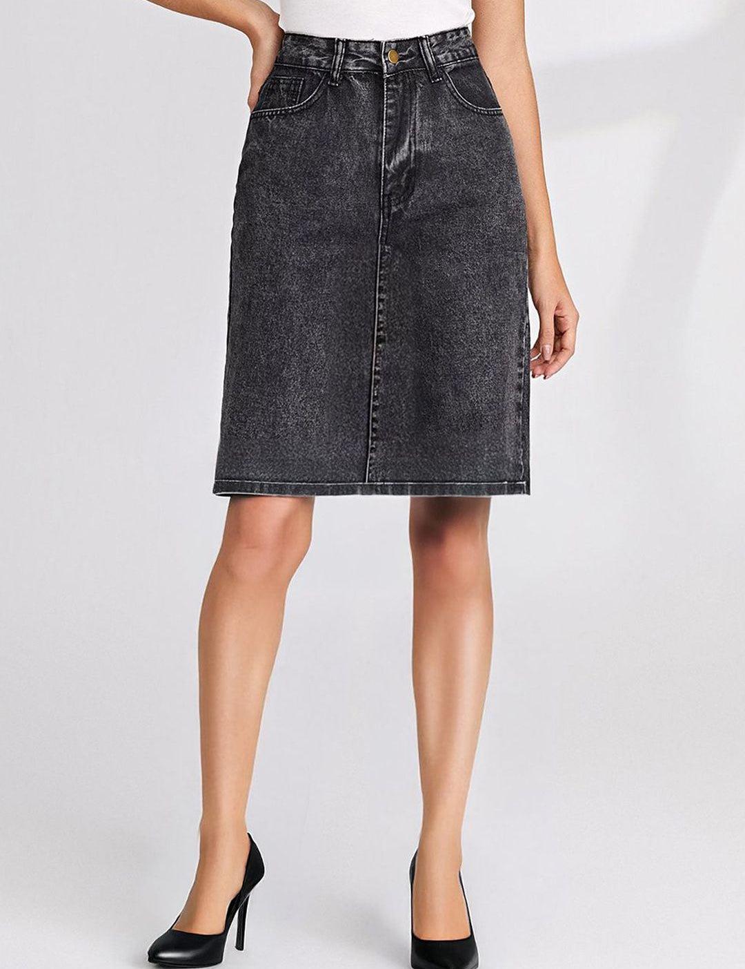 Kotty  Women Solid Pencil Knee-Length Skirt