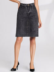 Kotty  Women Solid Pencil Knee-Length Skirt