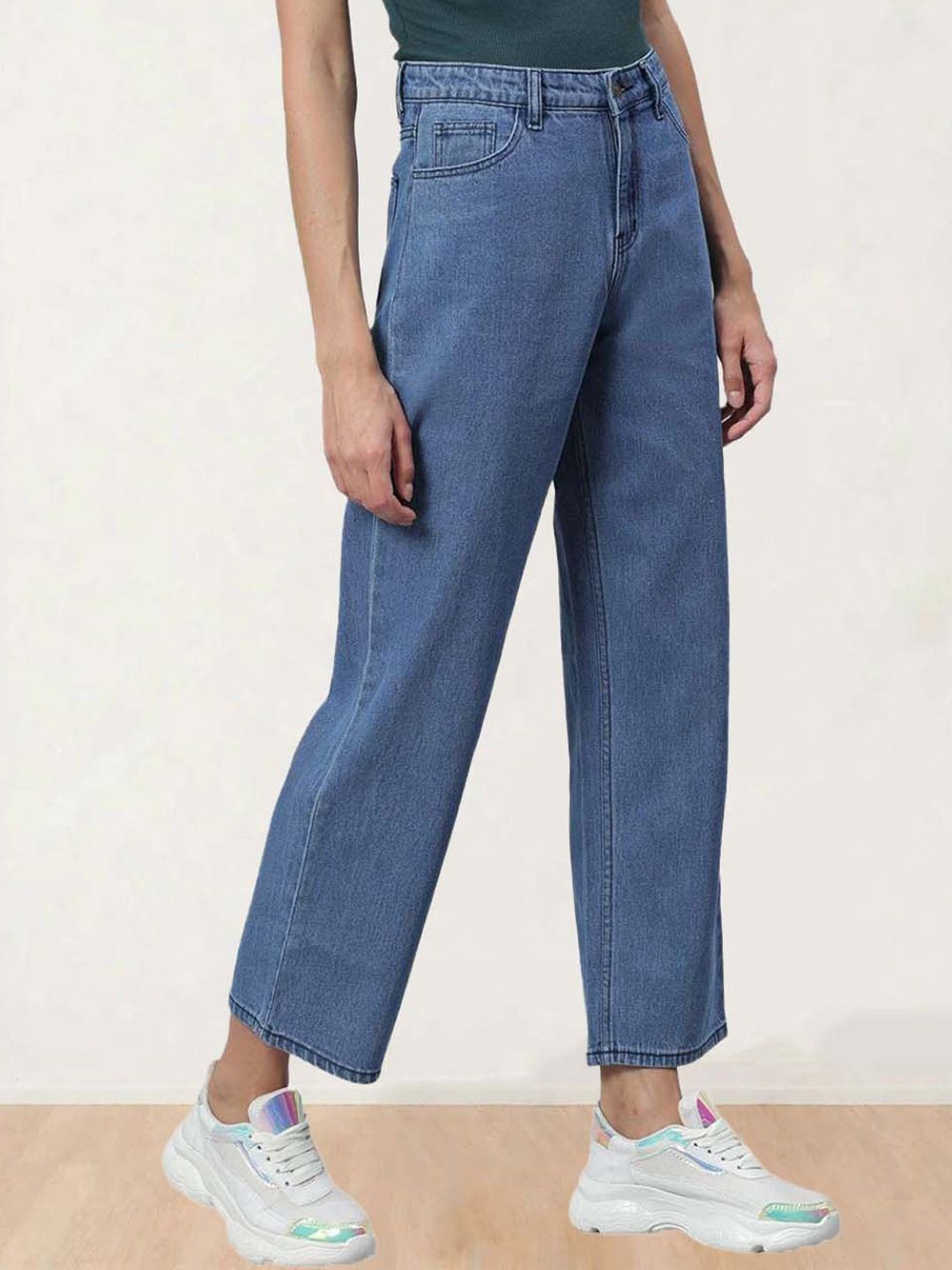 Kotty Women Straight Fit High-Rise Stretchable Jeans