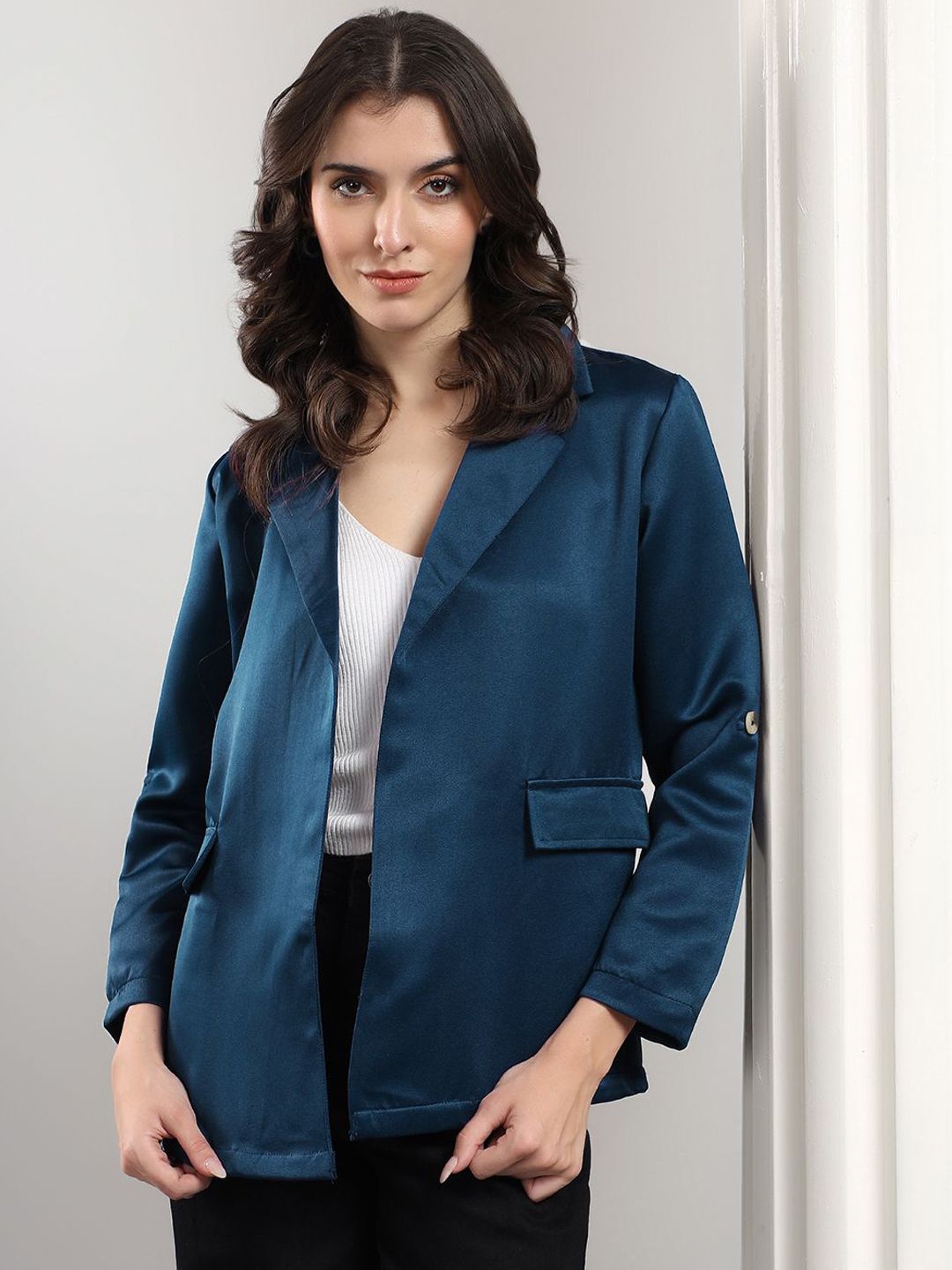 Kotty Notched Lapel Front Open Blazer