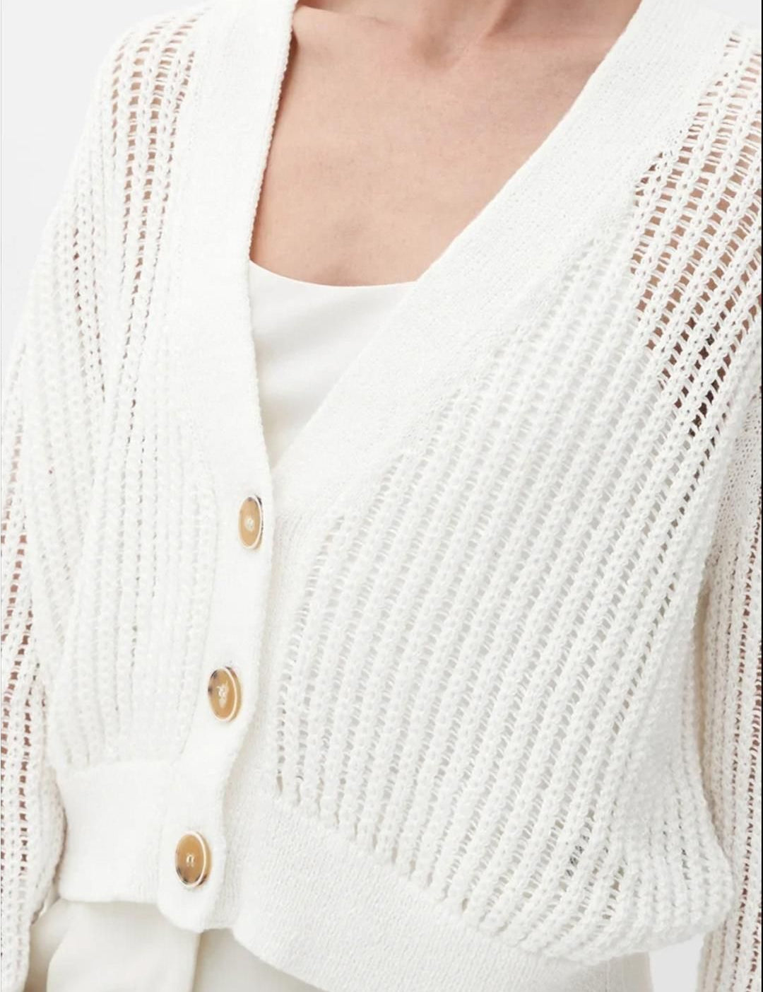 Kotty Women Open Knit Crop Cardigan