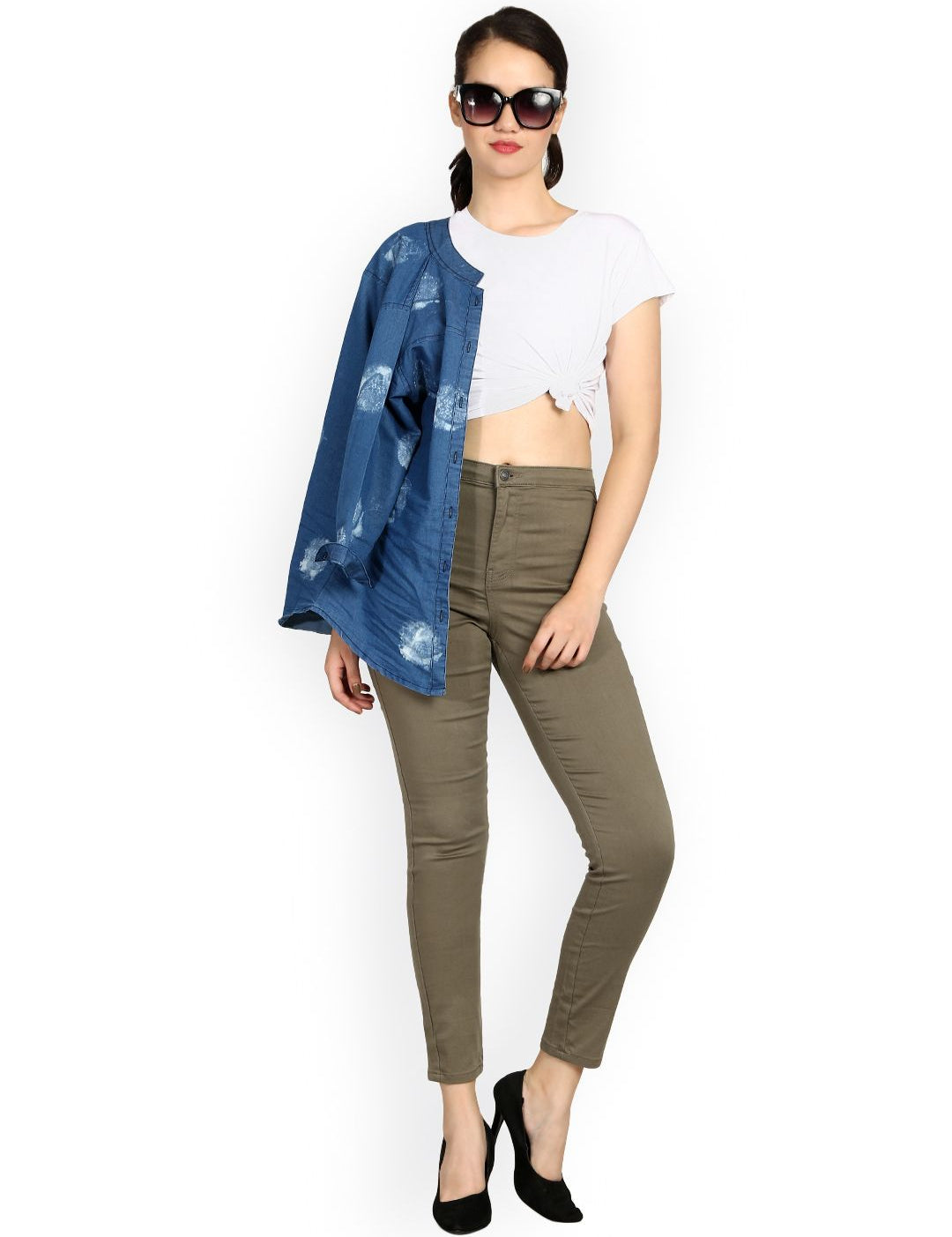 Kotty Women Taupe Skinny Fit High-Rise Clean Look Jeans