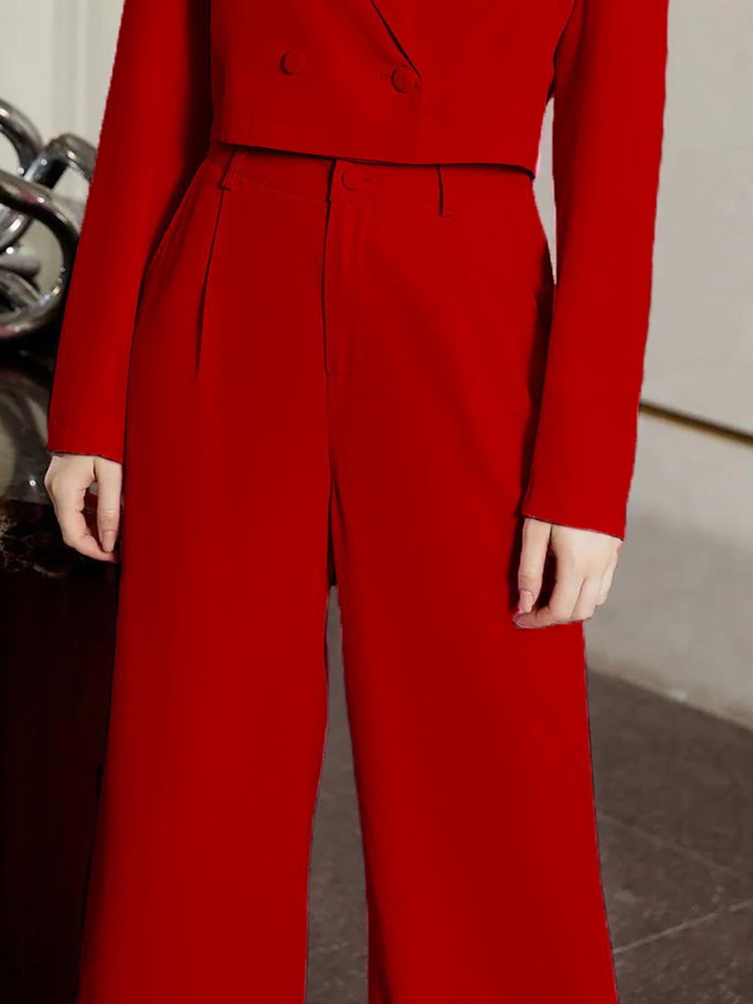 KOTTY BIZwear Women High-Rise Easy Wash Parallel Trousers