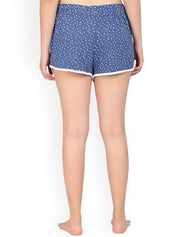 Kotty Women Blue Printed Lounge Shorts KTTSLEEPSHORTS226
