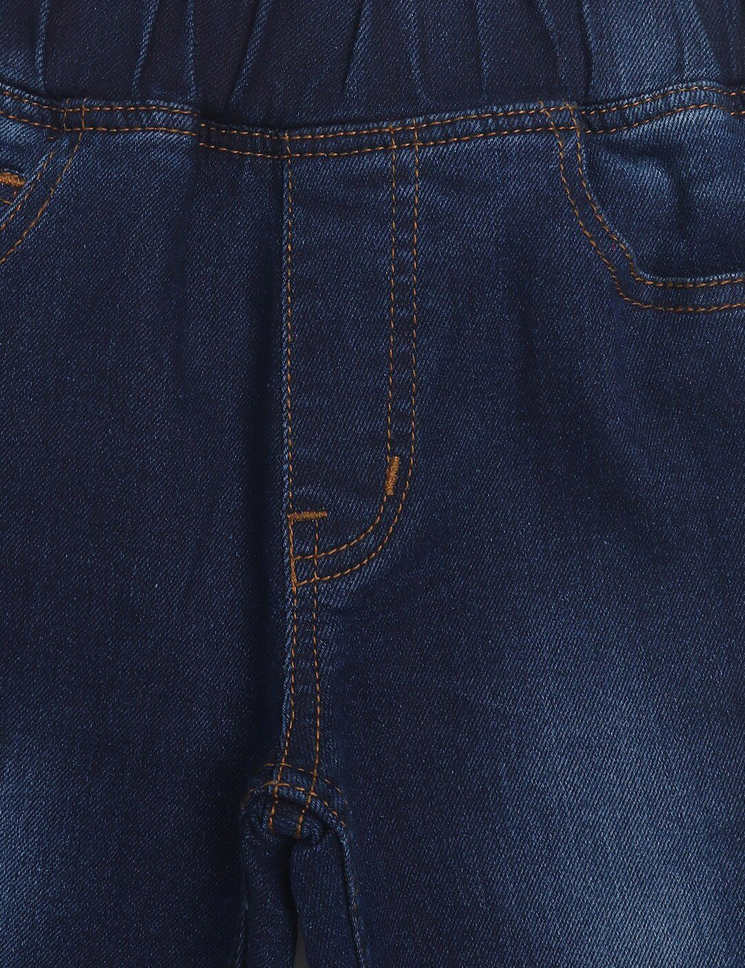 Kotty Girls Navy Blue Jean Regular Fit Light Fade Cotton Jeans