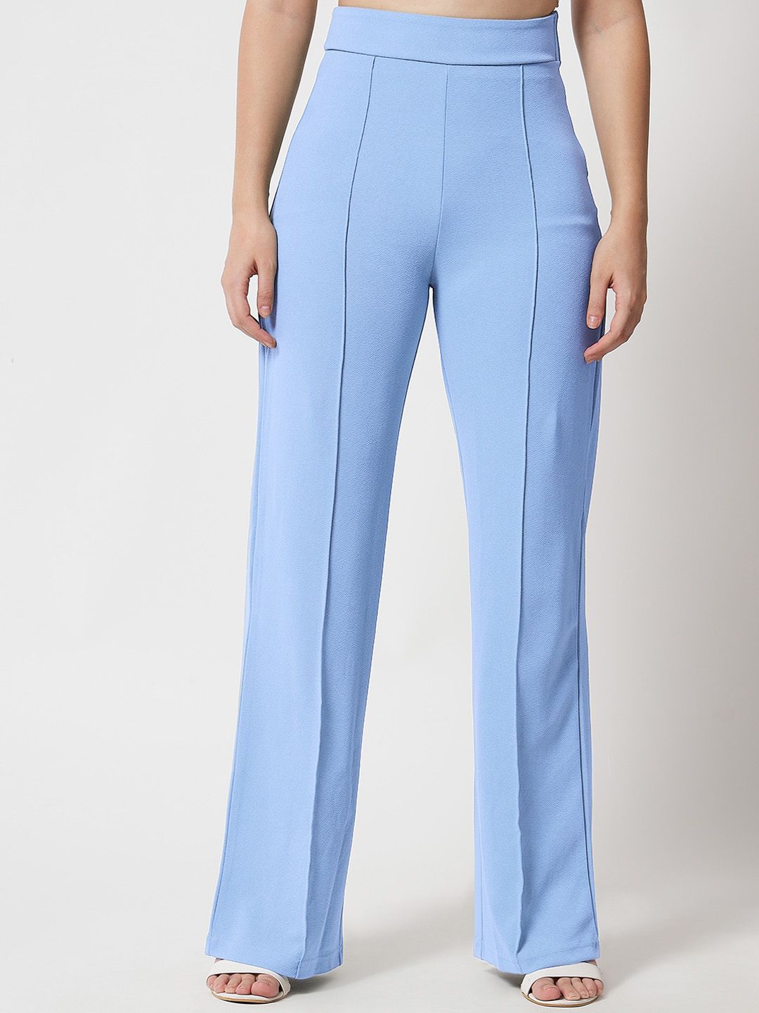 Kotty Women Relaxed Straight Leg Straight Fit High-Rise Trousers