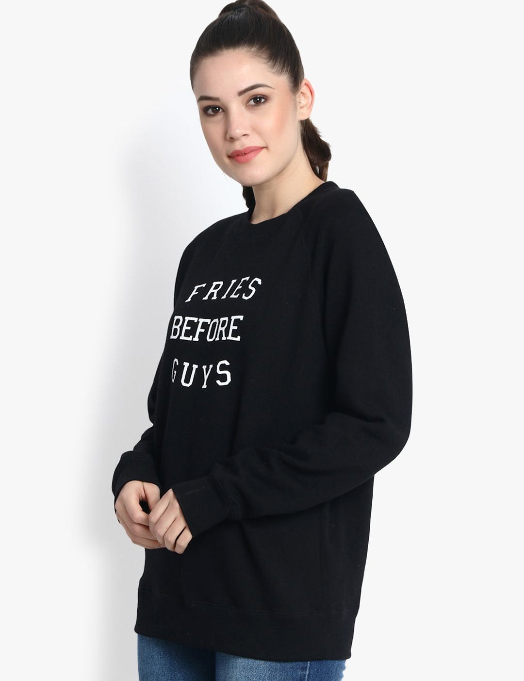 Kotty Women Black Printed Sweatshirt