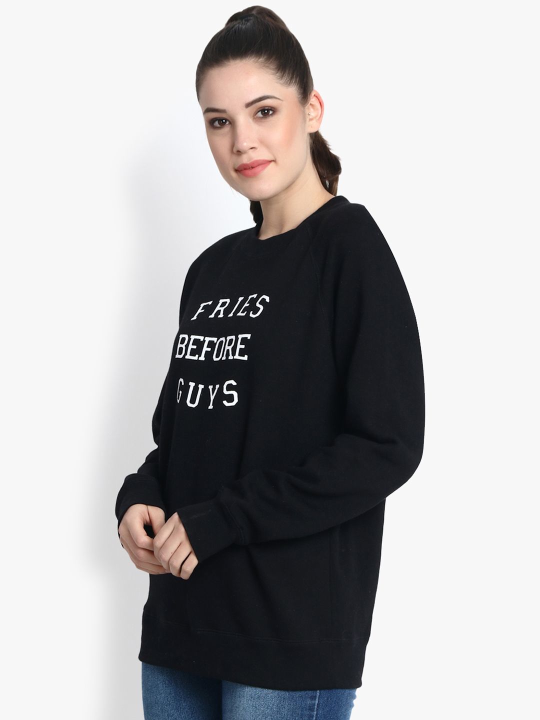 Kotty Women Black Printed Sweatshirt