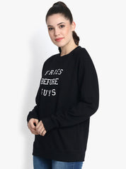Kotty Women Black Printed Sweatshirt