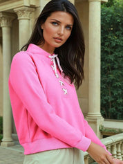 Kotty Women Solid Mock Collar Sweatshirt