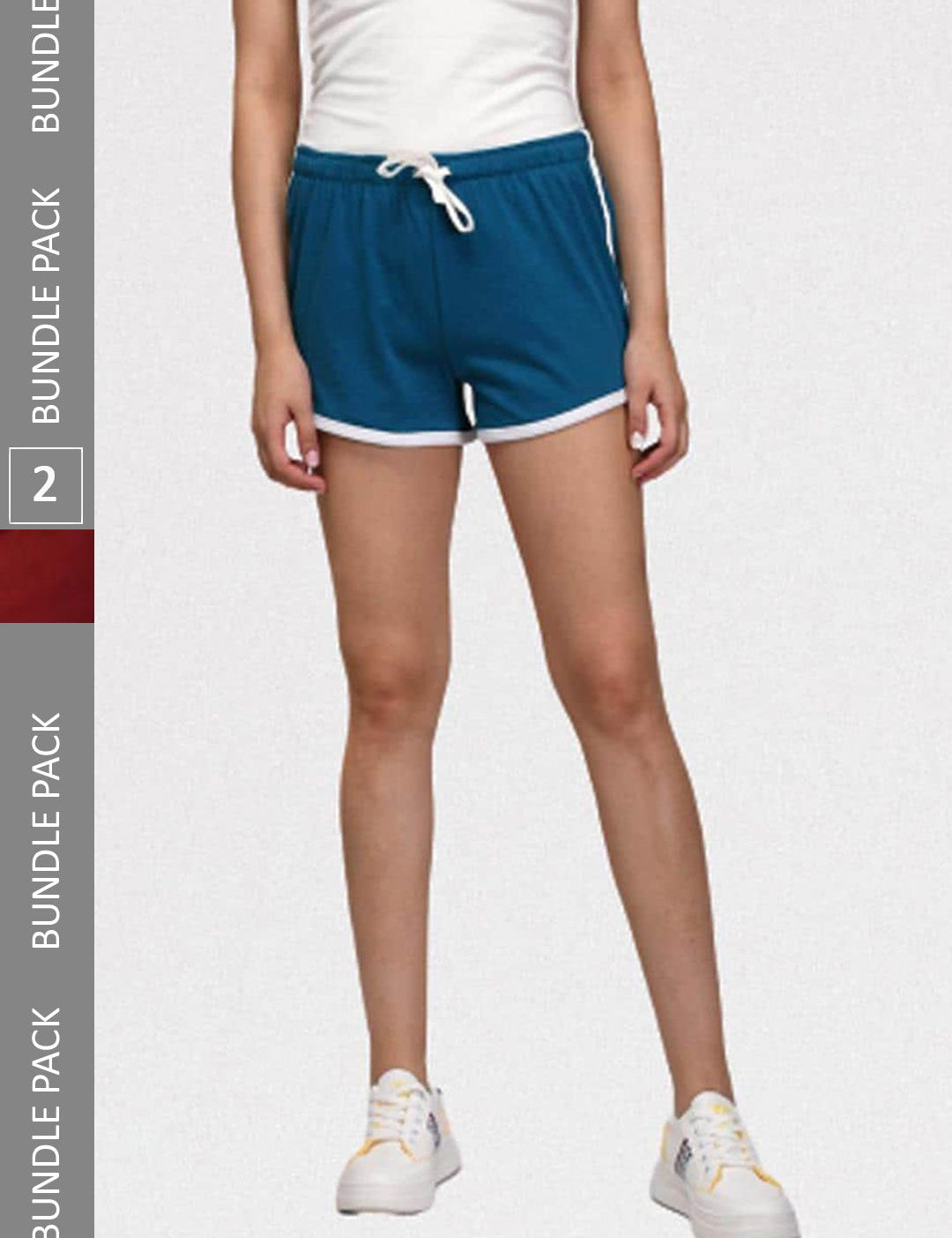 Kotty Women Pack of 2 Mid-Rise Slim Fit Low-Rise Shorts