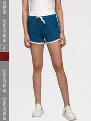 Kotty Women Pack of 2 Mid-Rise Slim Fit Low-Rise Shorts