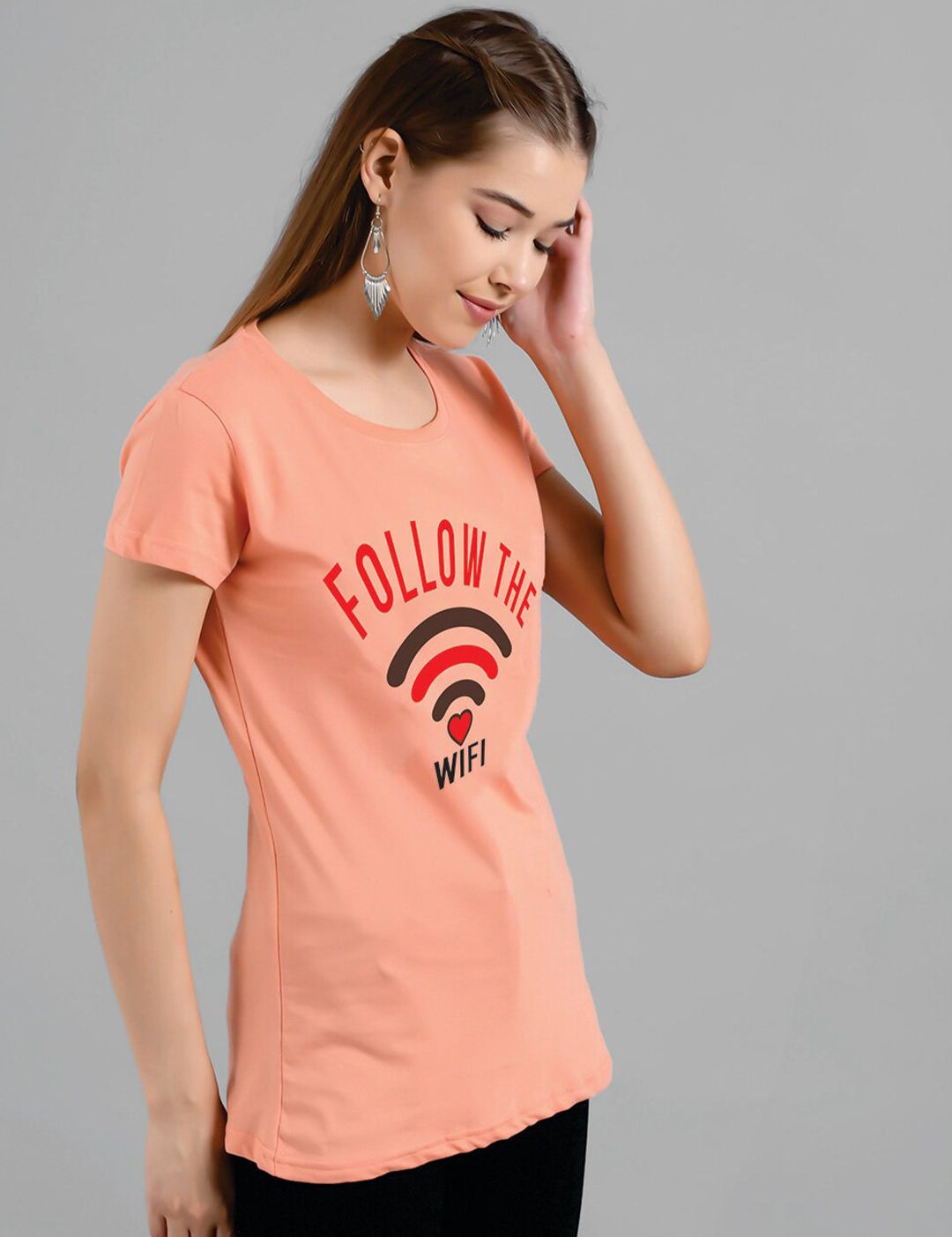 Kotty Typography Printed Round Neck T-shirt