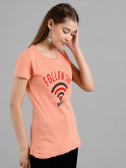 Kotty Typography Printed Round Neck T-shirt