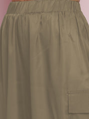 Kotty Women Straight Fit High-Rise Easy Wash Parachute Trousers