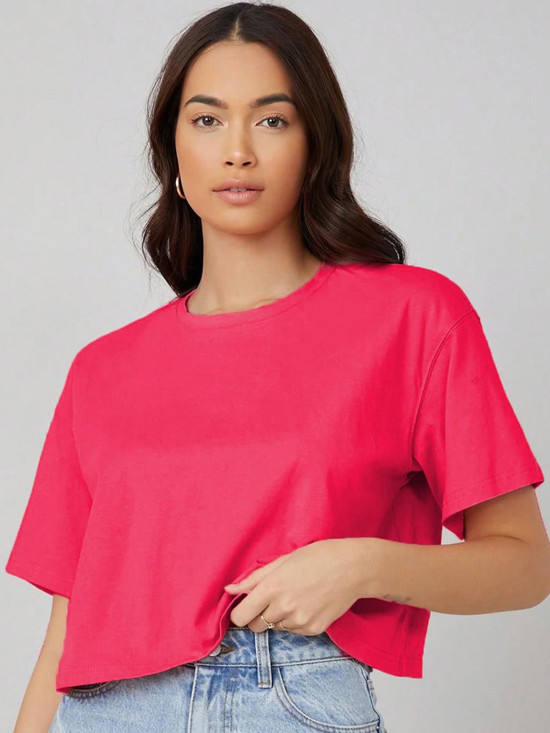 KOTTY Basics Women Solid Round Neck T-shirt
