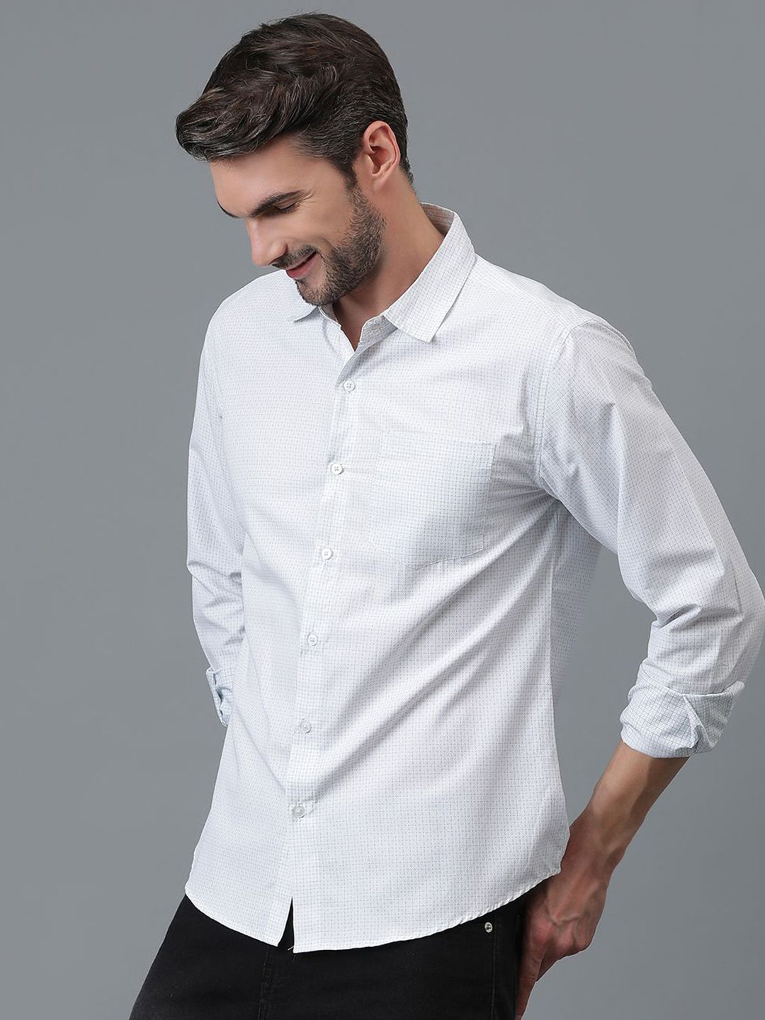 Kotty New Checked Spread Collar Casual Shirt