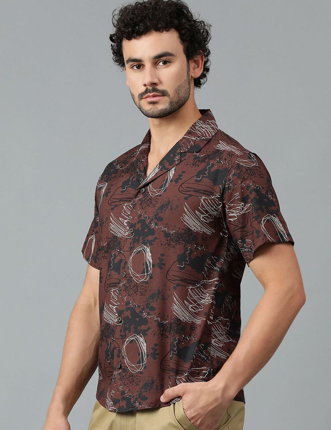 Kotty Men Abstract Printed Casual Shirt