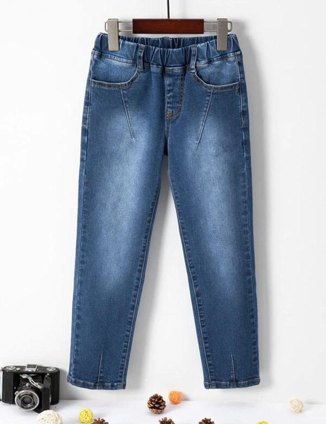 Kotty Boys Blue Jean Low Distress Elasticated Waist Regular Fit Heavy Fade Jeans