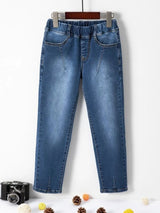 Kotty Boys Blue Jean Low Distress Elasticated Waist Regular Fit Heavy Fade Jeans