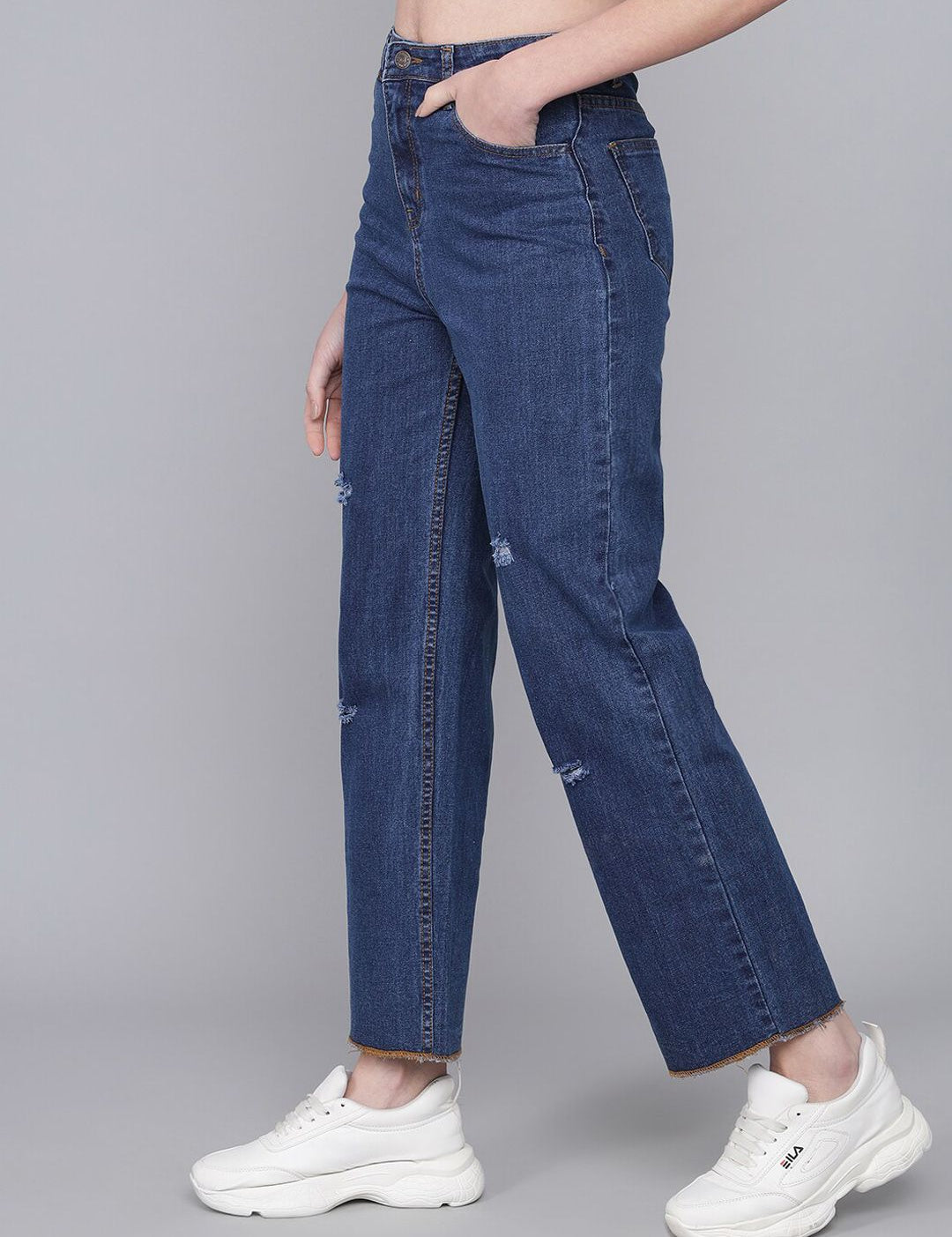 Kotty Women Blue Flared High-Rise Flared Stretchable Jeans