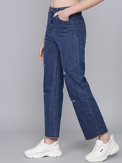 Kotty Women Blue Flared High-Rise Flared Stretchable Jeans