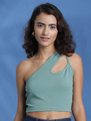 Kotty Women Solid One Shoulder Top