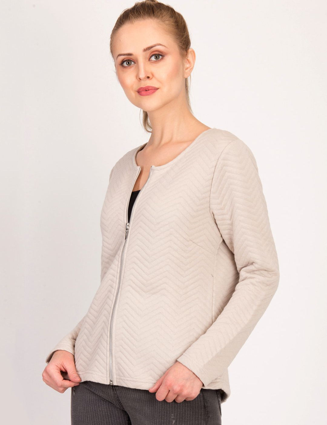 Kotty Women Pink Self Design Open Front Jacket