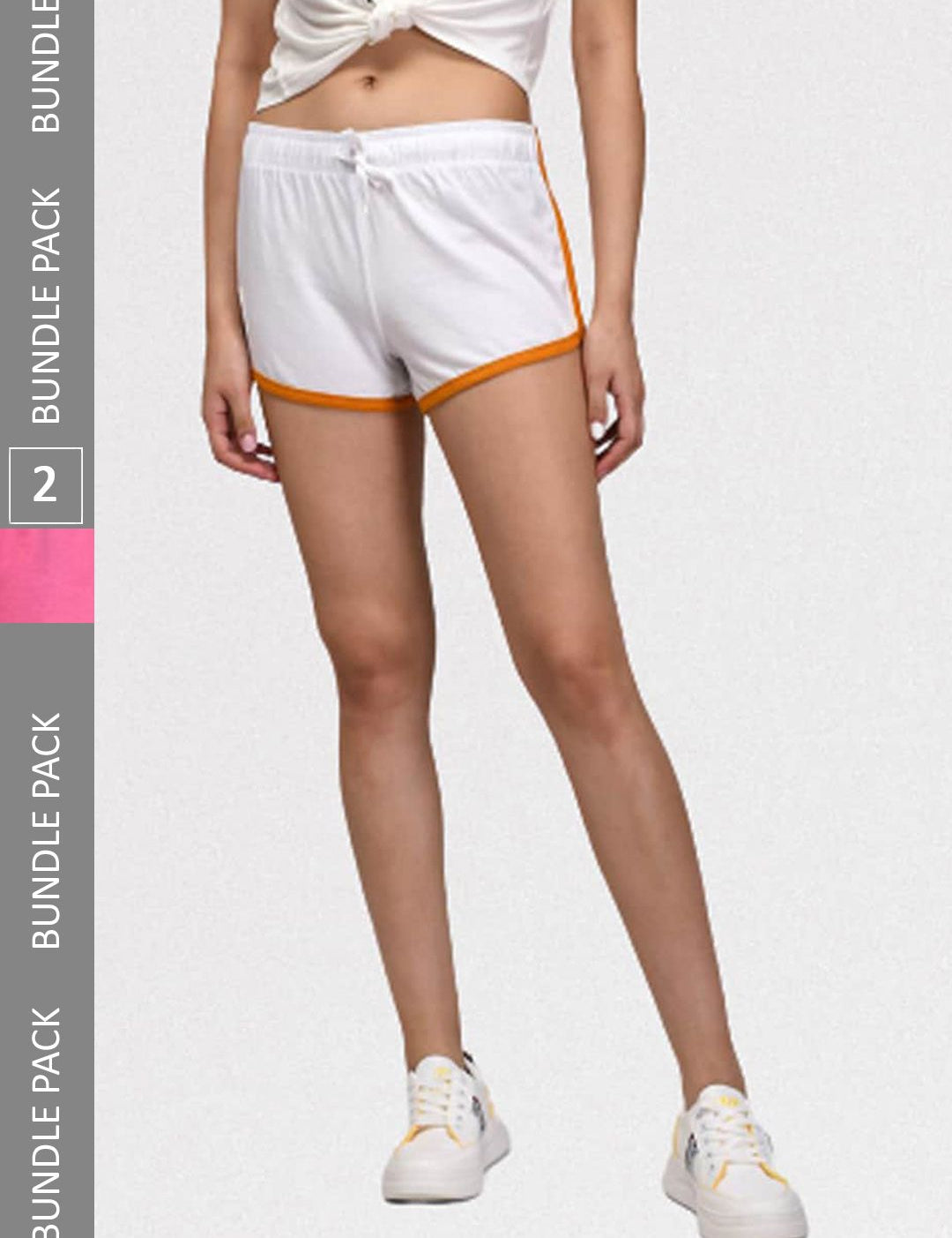 Kotty Women Pack Of 2 Slim Fit Low-Rise Training or Gym Hot Pants