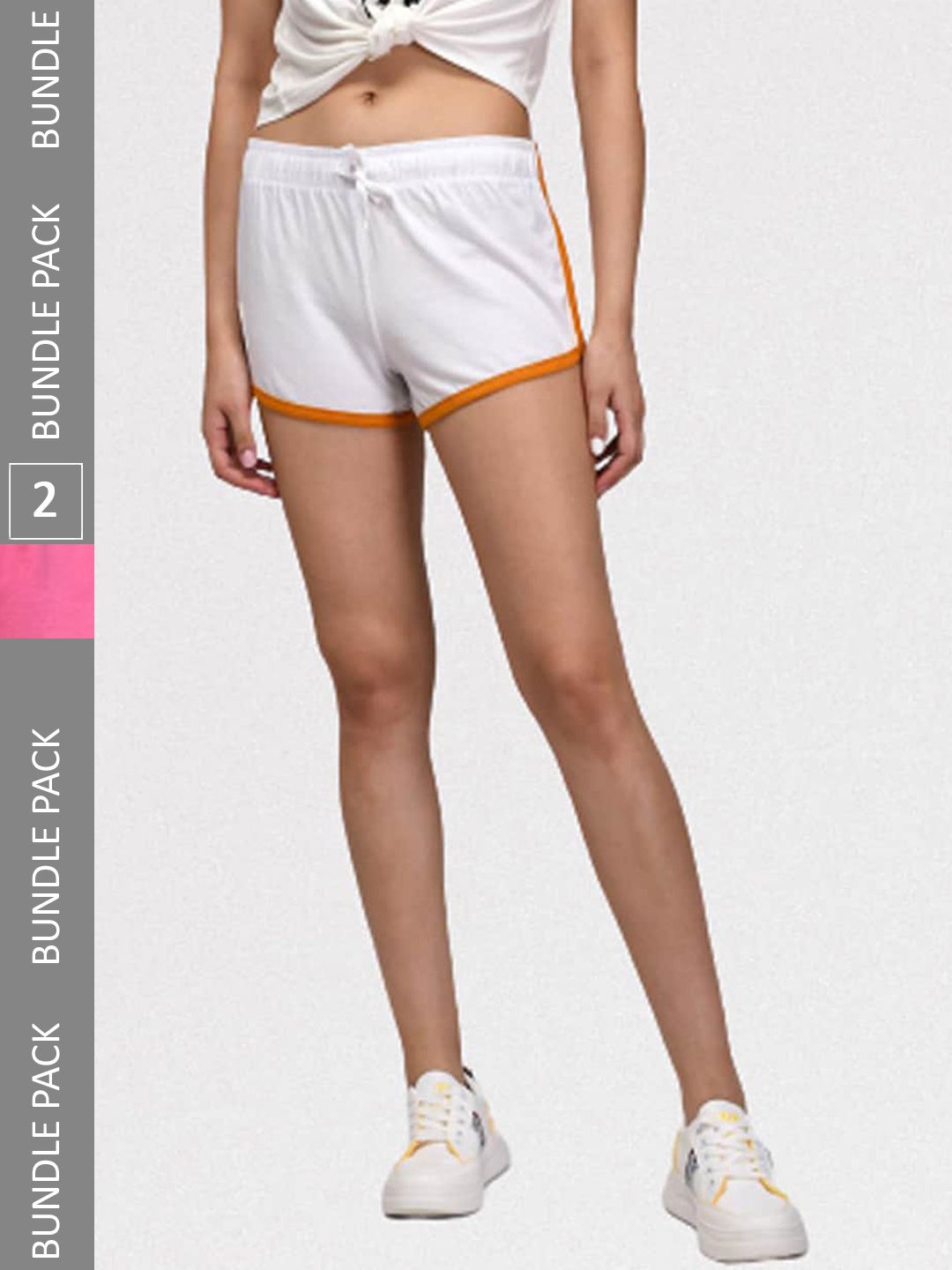 Kotty Women Pack Of 2 Slim Fit Low-Rise Training or Gym Hot Pants