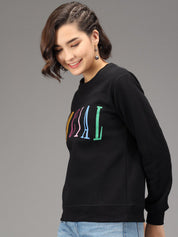 Kotty Women Black Printed Sweatshirt