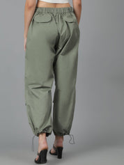 Kotty Women High-Rise Easy Wash Cotton Cargos Trousers