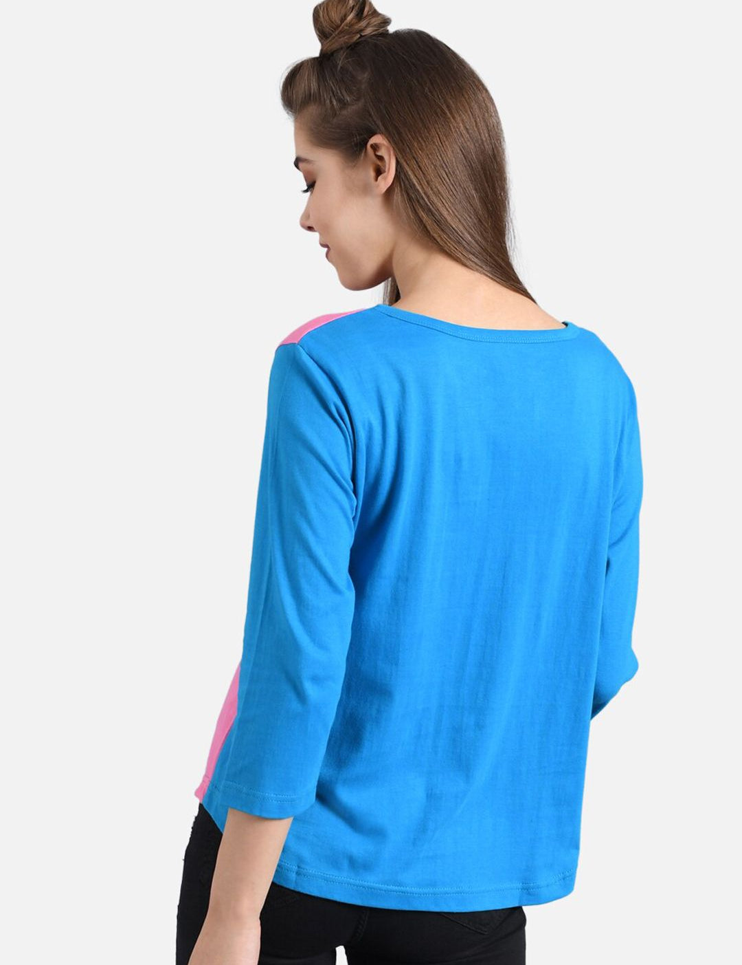 Kotty Women Pack of 2 Colourblocked Round Neck T-shirts