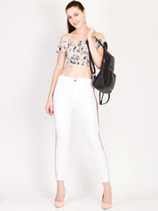 Kotty Women White Skinny Fit High-Rise Clean Look Stretchable Jeans