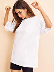 Kotty Drop-Shoulder Sleeves Oversized Cotton T-shirt