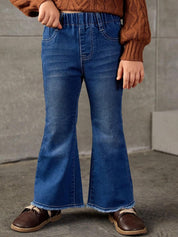 Kotty Girls Blue Jean Fit Bootcut Light Fade Stretchable Jeans