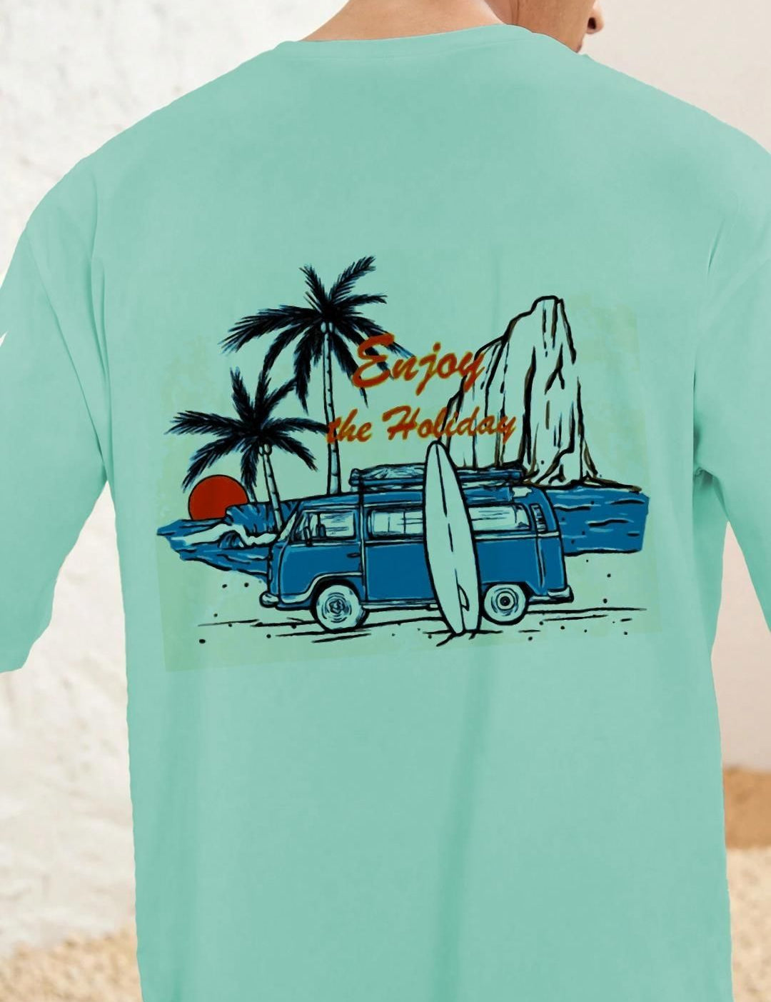 Kotty Men Solid Drop-Shoulder Sleeves Pockets T-shirt