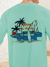 Kotty Men Solid Drop-Shoulder Sleeves Pockets T-shirt