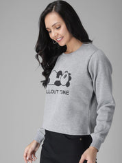 Kotty Women Grey Printed Sweatshirt