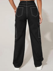 Kotty Women Jeans Straight Fit High-Rise Clean Look Stretchable Cotton Jeans