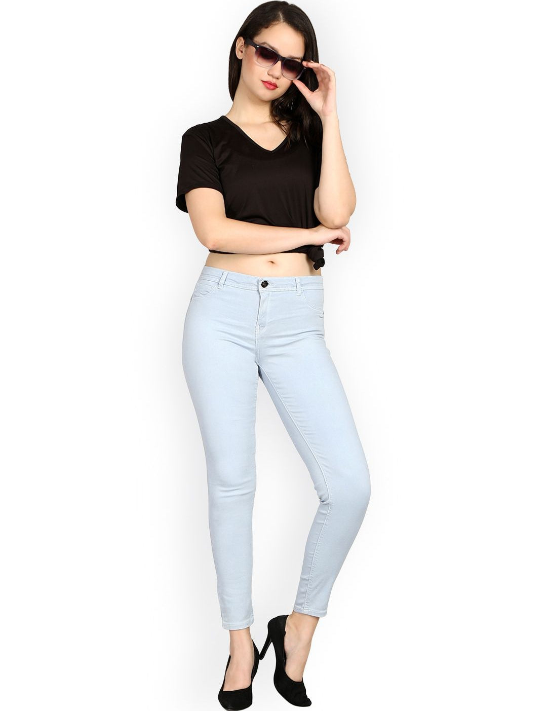 Kotty Women Blue Skinny Fit Mid-Rise Clean Look Jeans